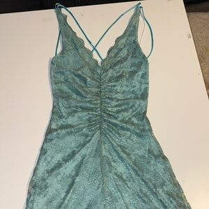 As U Wish Light Blue Lace Maxi Dress for womens size 9